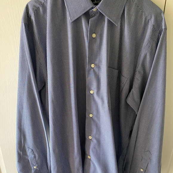 NWOT Blue Striped Button Down Shirt - Picture 3 of 8